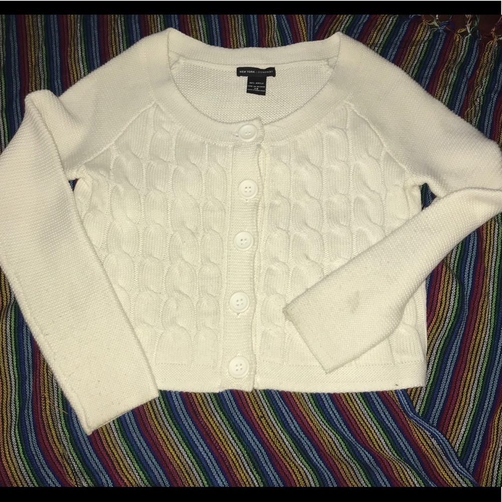 🌜White knitted long sleeve Cardigan 🌛